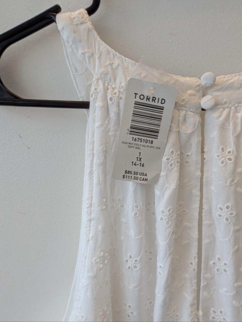 NWT Torrid Sleeveless White Eyelet Midi Dress - Picture 4 of 6
